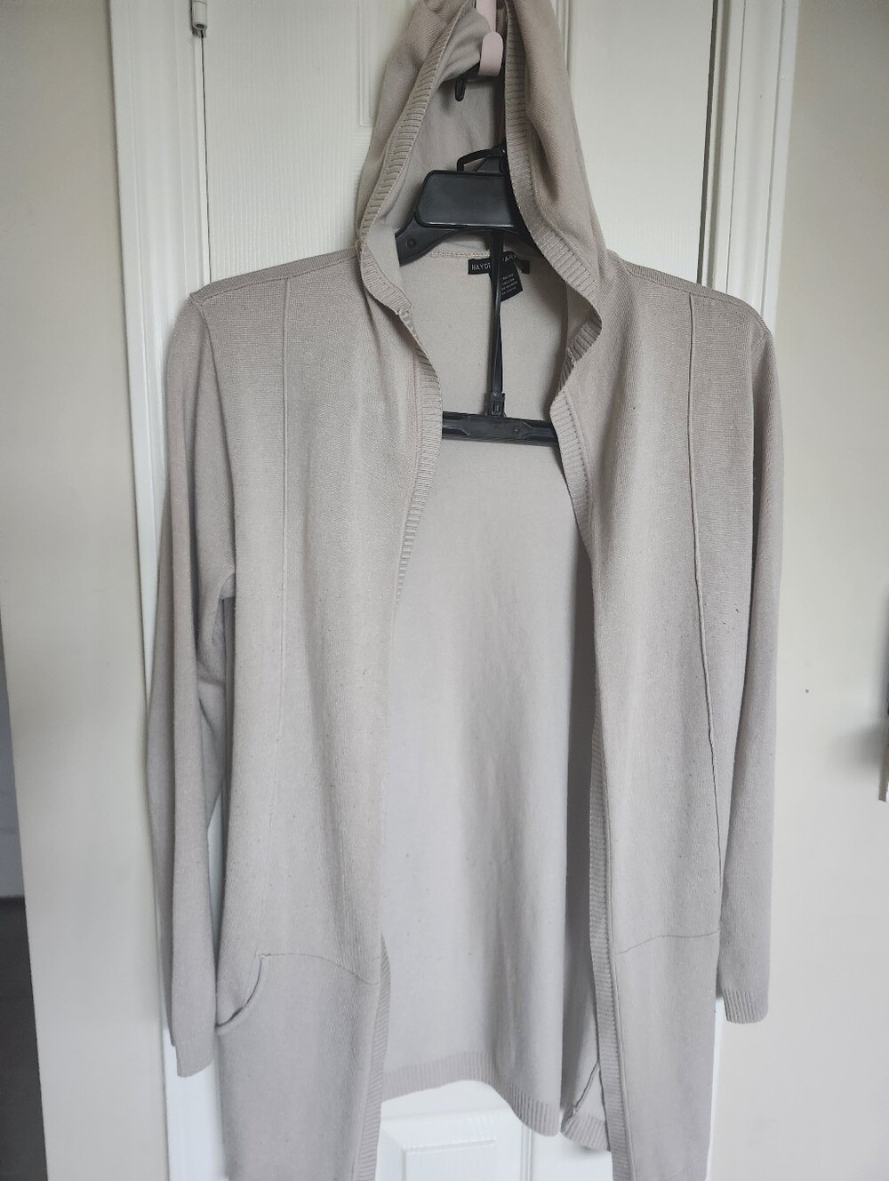 Haden Park Light Beige Hooded Open-Front Cardigan